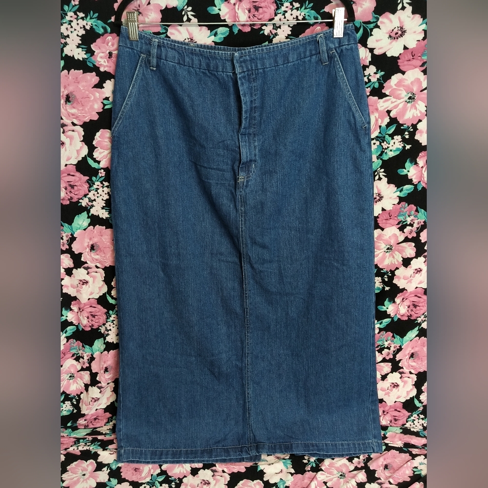 Kim Rogers Blue Denim Maxi Skirt